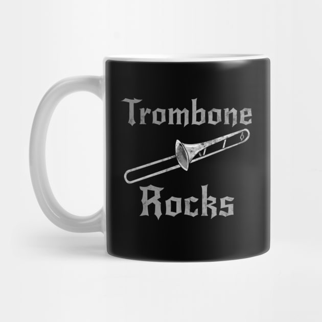 Trombone Rocks, Trombonist Goth Heavy Rock Brass Musician by doodlerob